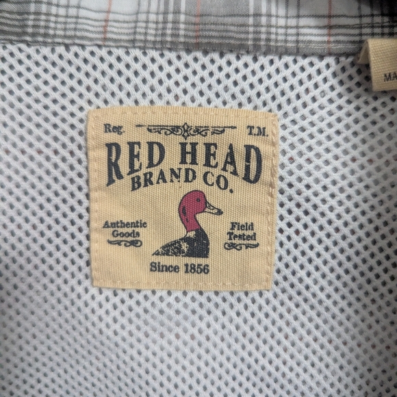 Red head Brand Co. Short Sleeve Shirt Sx 3X Collared Plaid Gray - Picture 2 of 10